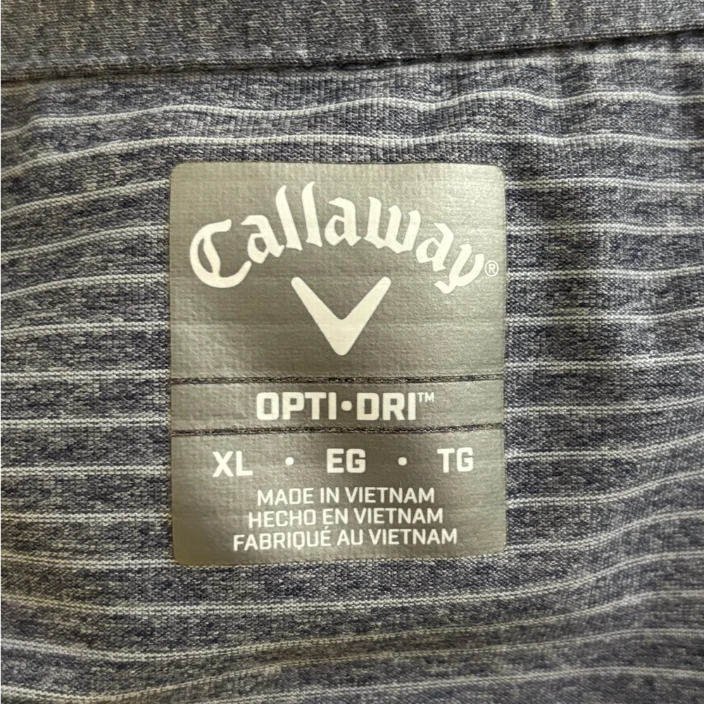 Callaway Heather Blue Striped Polo Shirt, size XL - Picture 3 of 5